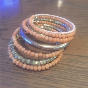 Pink and green slinky like bracelet!