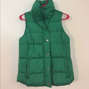 Green puffer vest