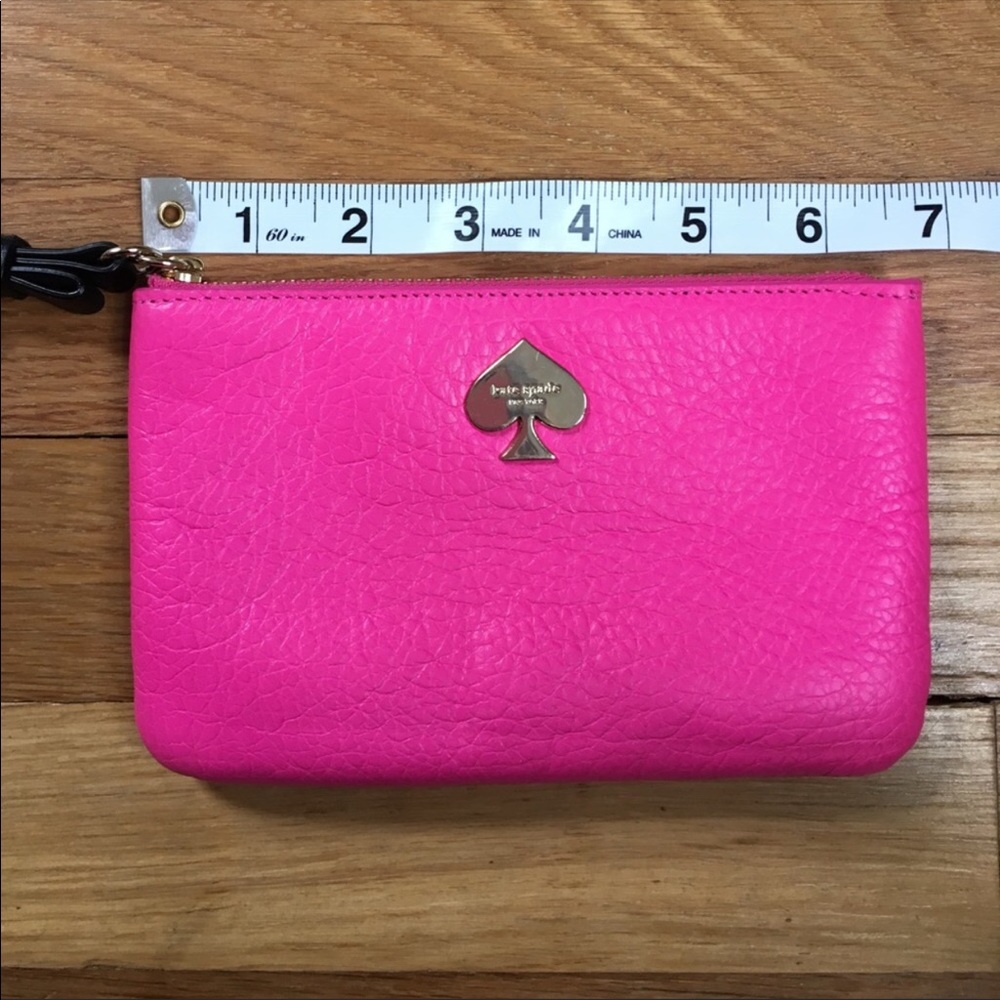 Kate spade Hot Pink and Black Leather  wristlet