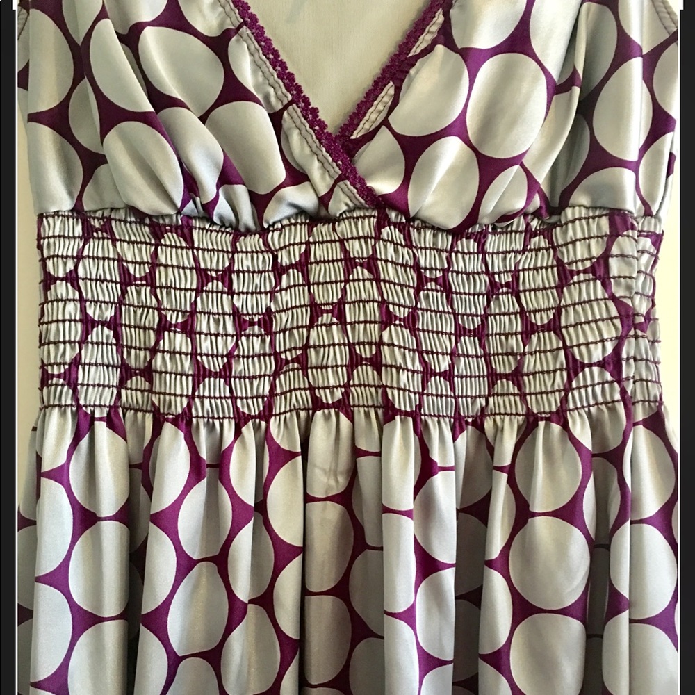 Gray/Purple Satin polka dot Dress - Picture 3 of 3