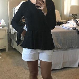 Black peplum sweater