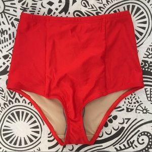 American Apparel red high waisted bikini bottoms