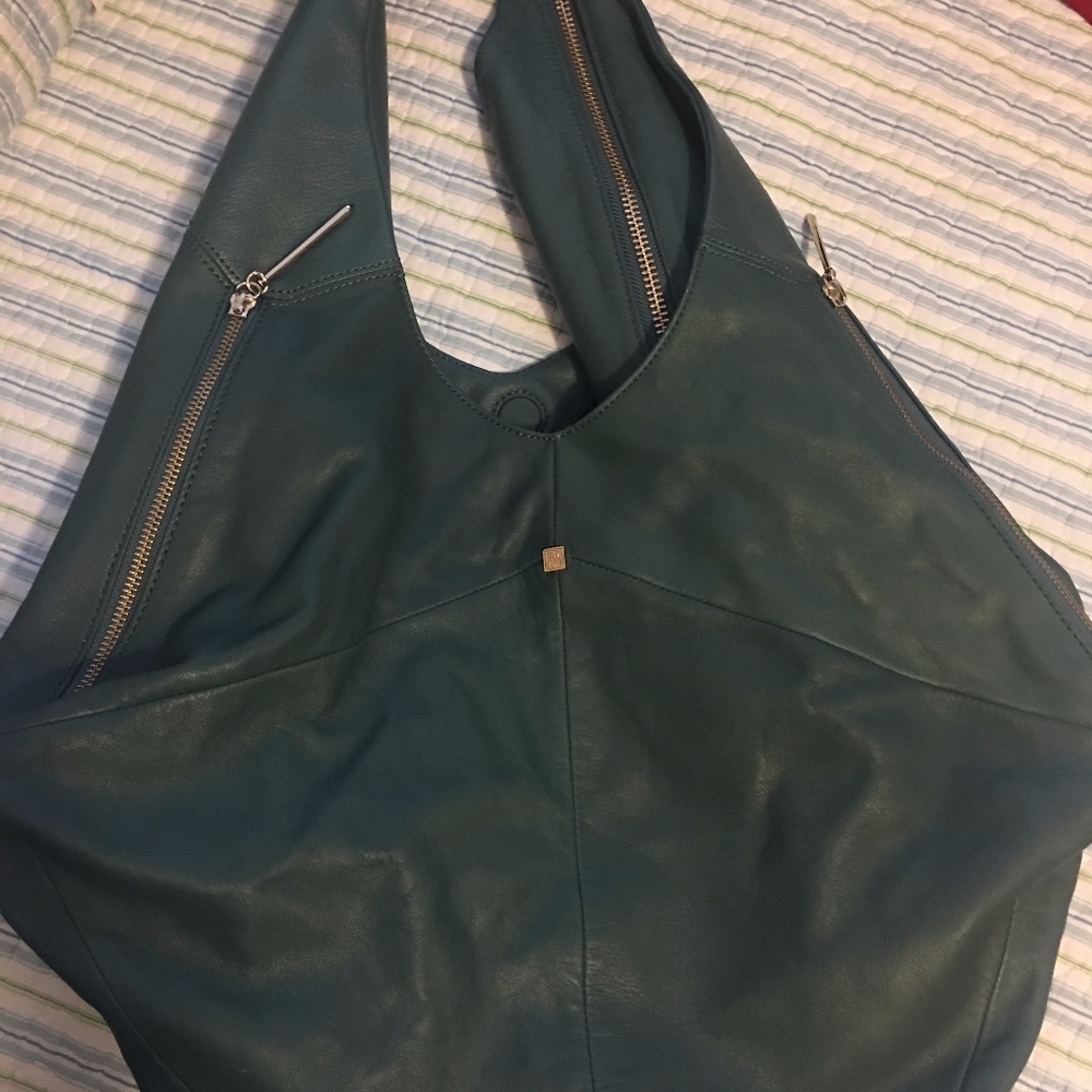 Pour La Victoire Gold Zipper Hobo Handbag