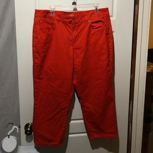 Orange curvy stretch crop jeans 16