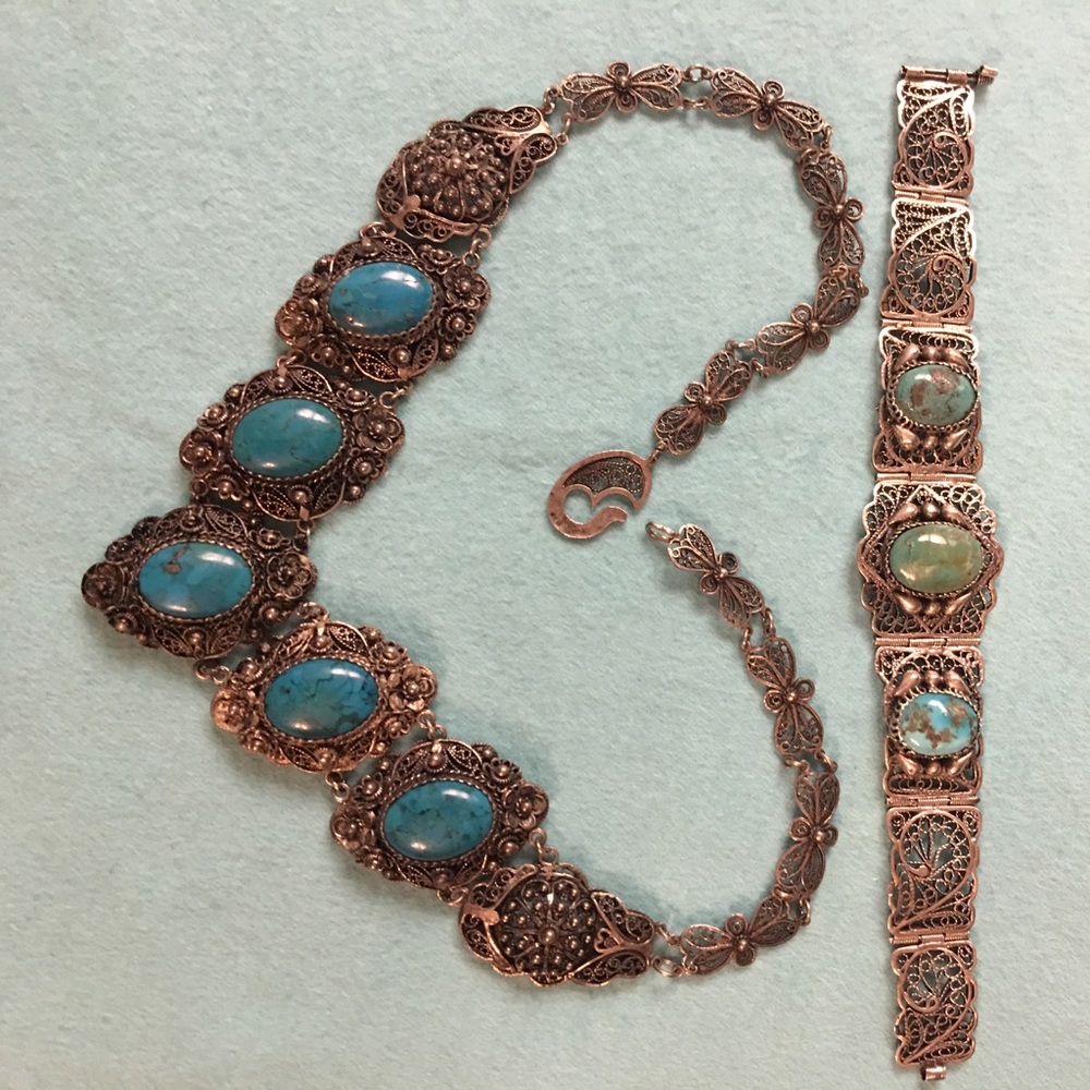 🌷Sold 🌷1800 Antique SS Necklace and Bracelet