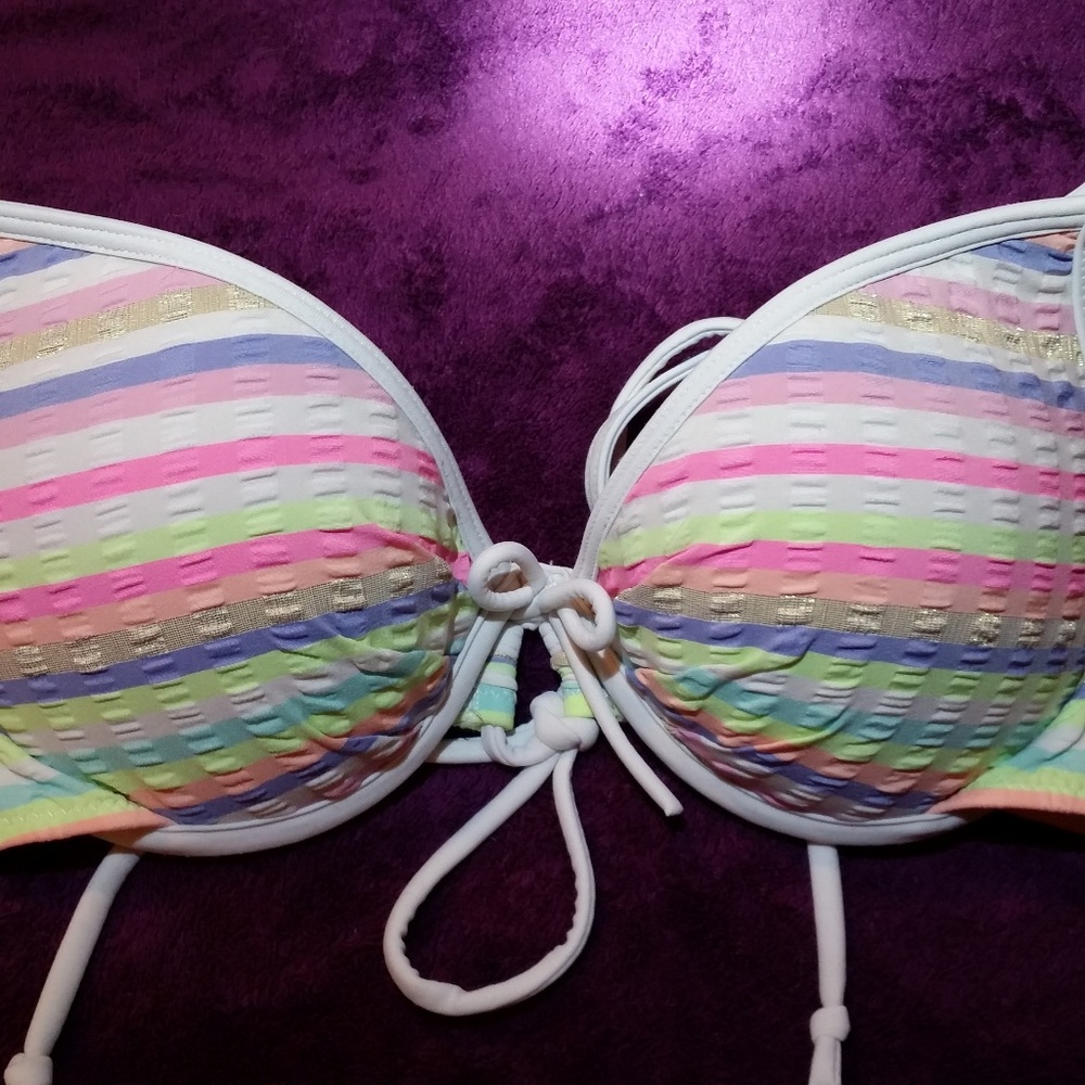 Victoria's Secret Striped Multicolored Bikini top
