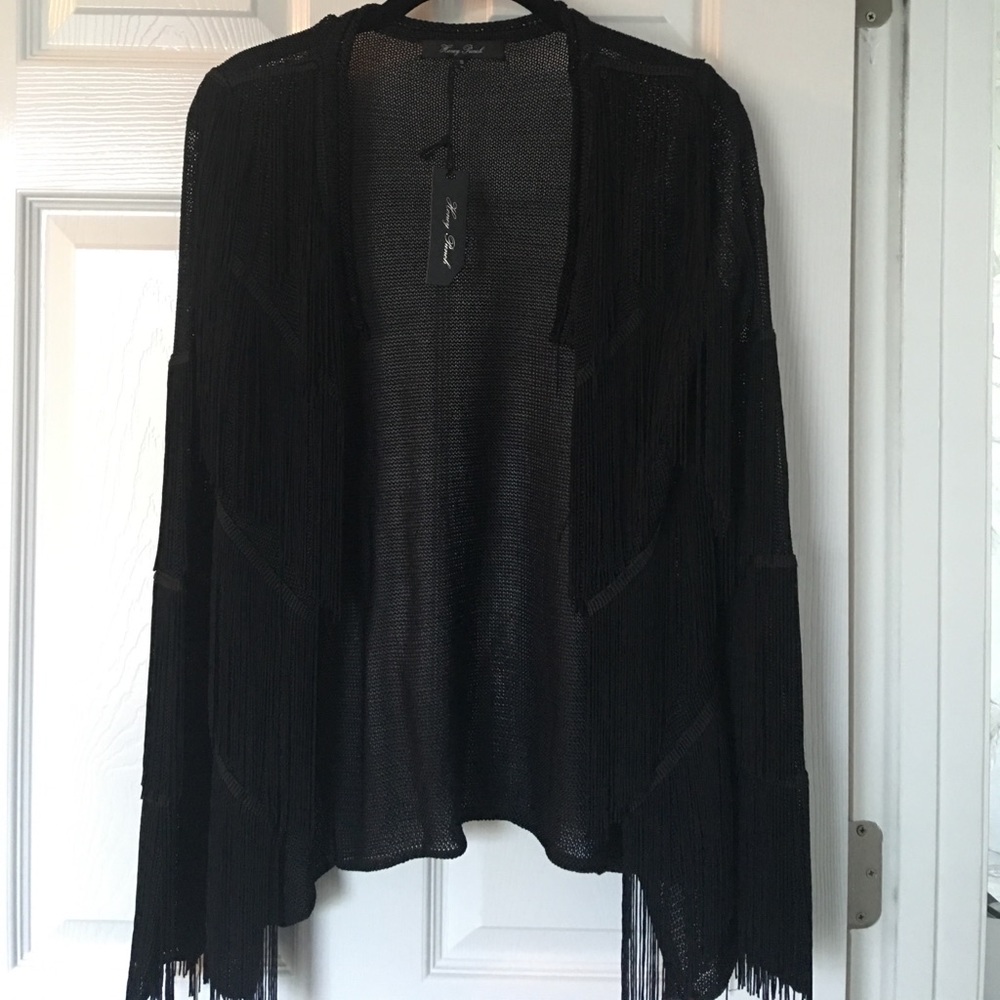 Black Tasseled Cardigan