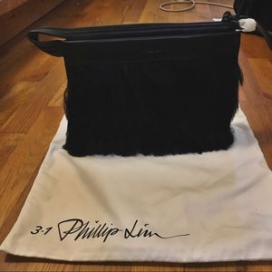 3.1 Phillip Lim Goat Hair Trimmed Clutch/Crossbody