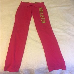 Hollister Jr xs hot pink and green sweatpants