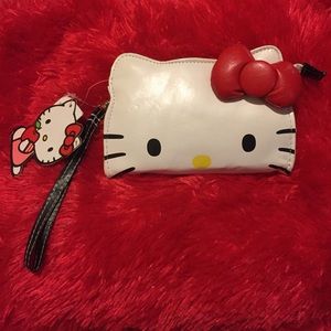 Sanrio Hello Kitty Wristlet Wallet W/ Red Bow