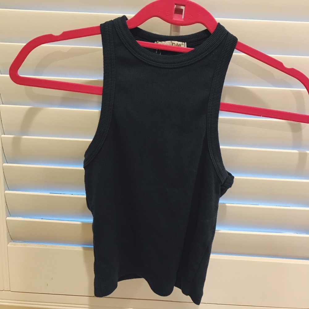 Dark blue high rise crop top from DANI