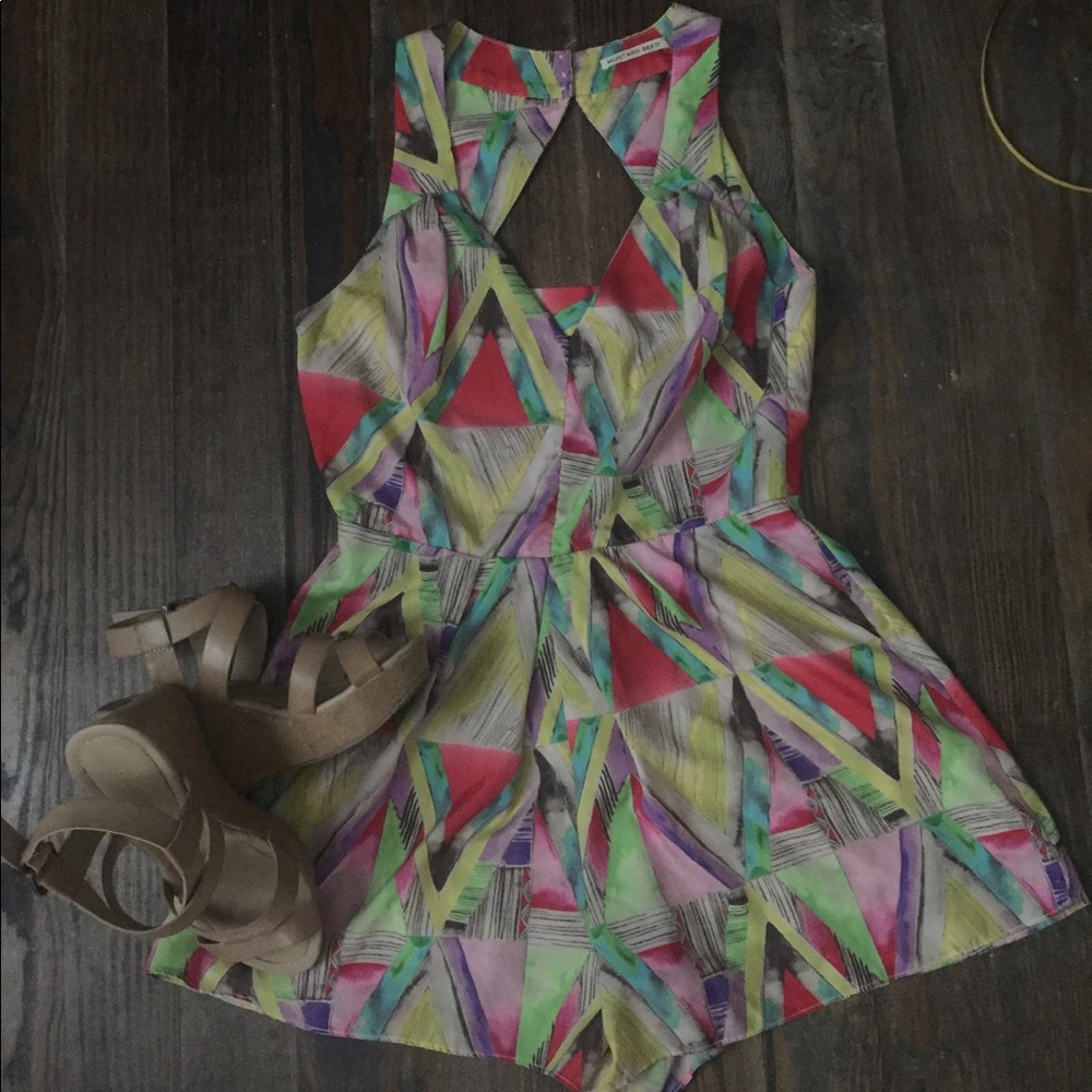 Geometric Print Romper