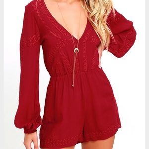 Wine Red Romper