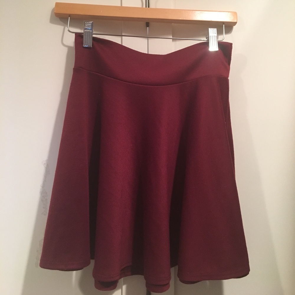 Maroon skater/circle skirt