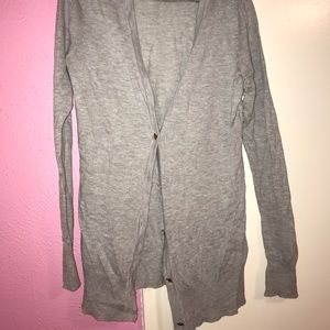 grey cardigan