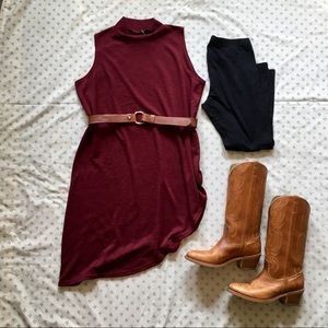 CAPSULE red turtleneck, sleeveless asymmetrical 12