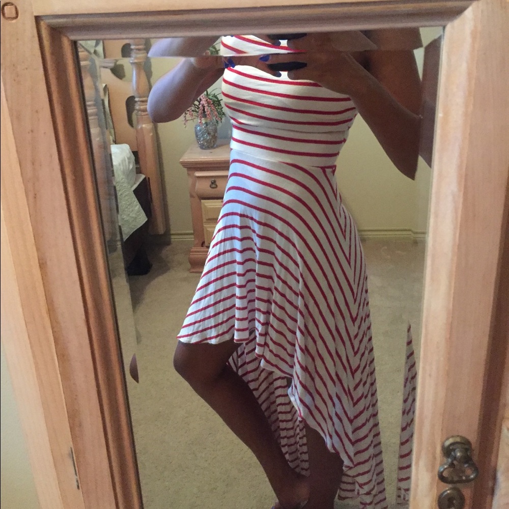 Strapless high low dress