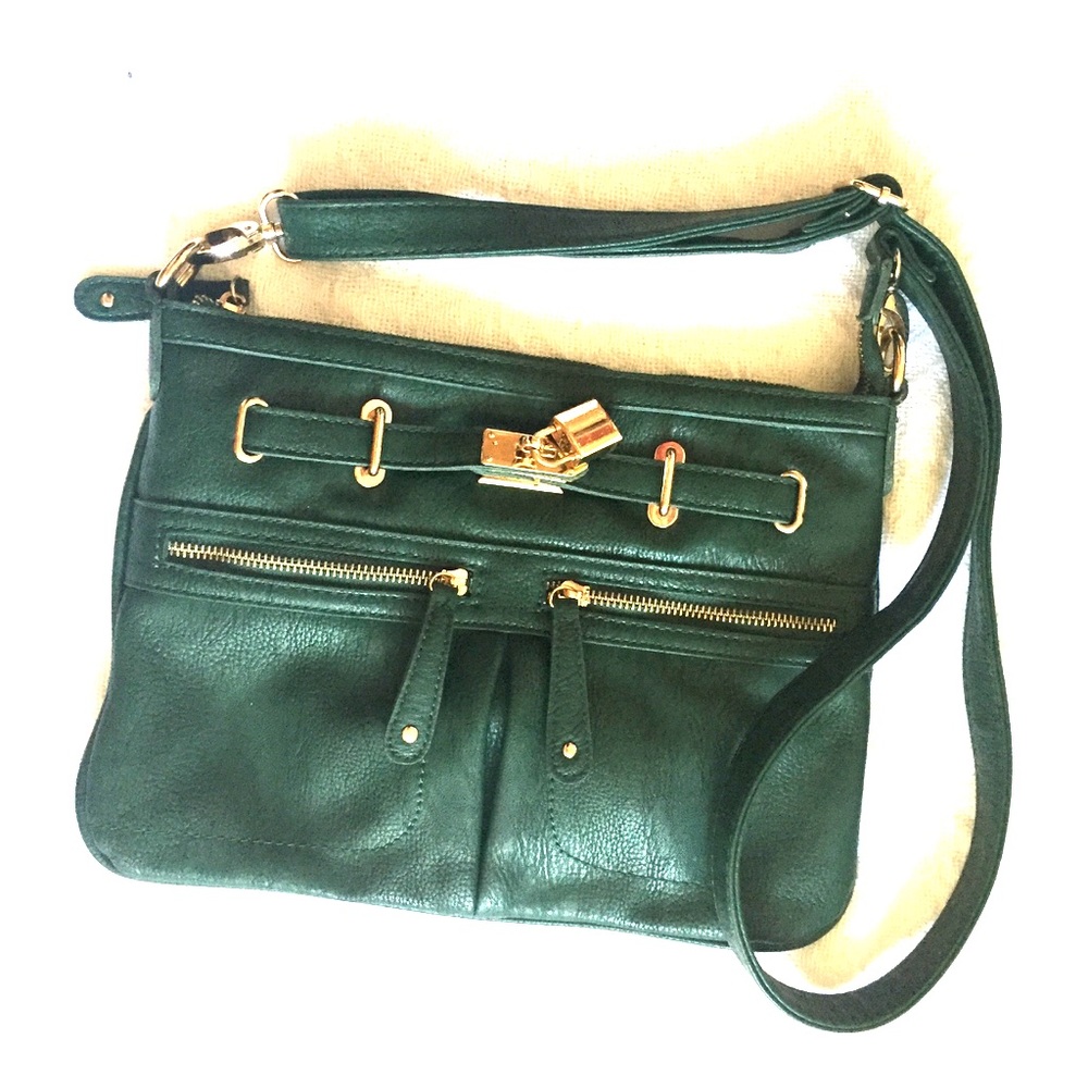 Forrest Green Crossbody Bag with Pockets