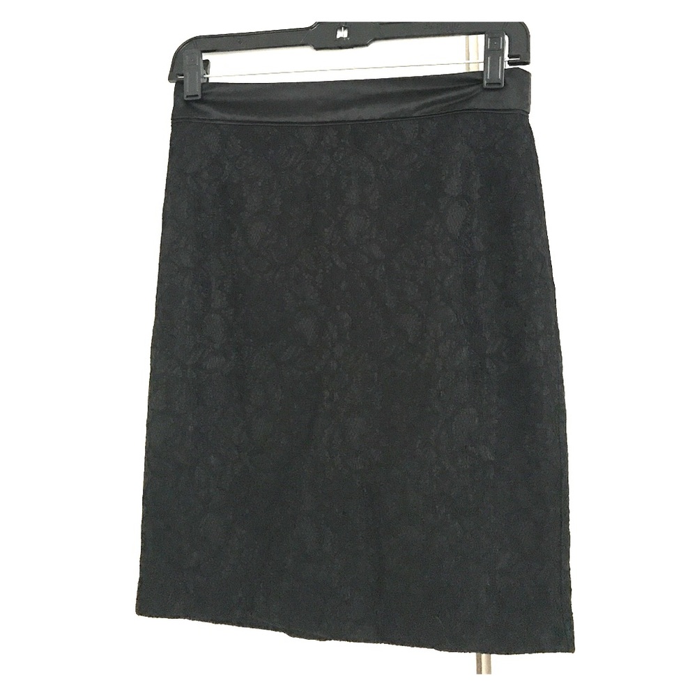 Black lace pencil skirt