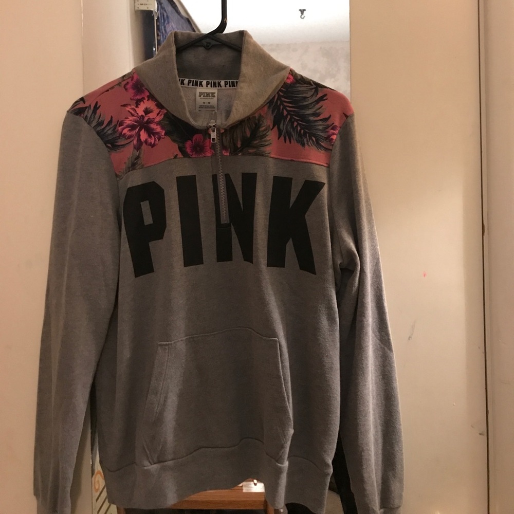 Brand new floral black and grey VS half zip