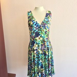 Cynthia Rowley dress tropical leaf print sz Large