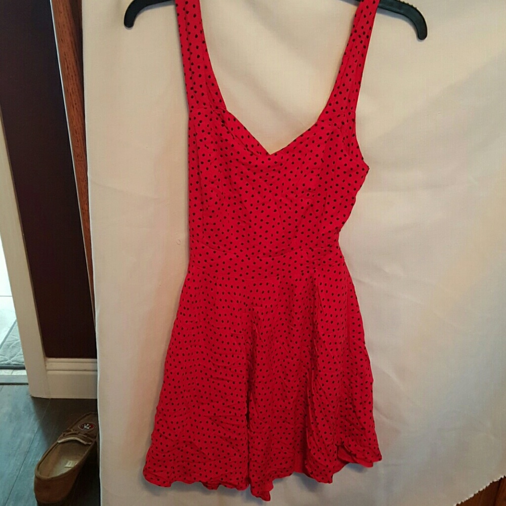 Forever 31 Red & Black Polka-dot Dress