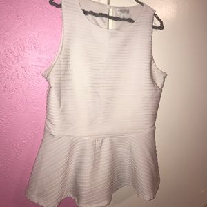 white peplum top
