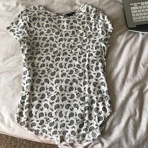 Black and white paisley blouse