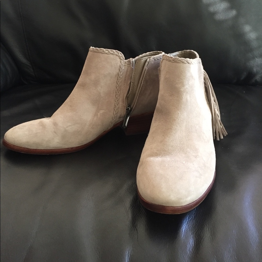 Tan Sam Edelman Paige fringe booties