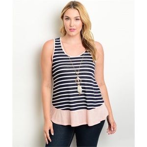 Plus Size Striped Tank Top