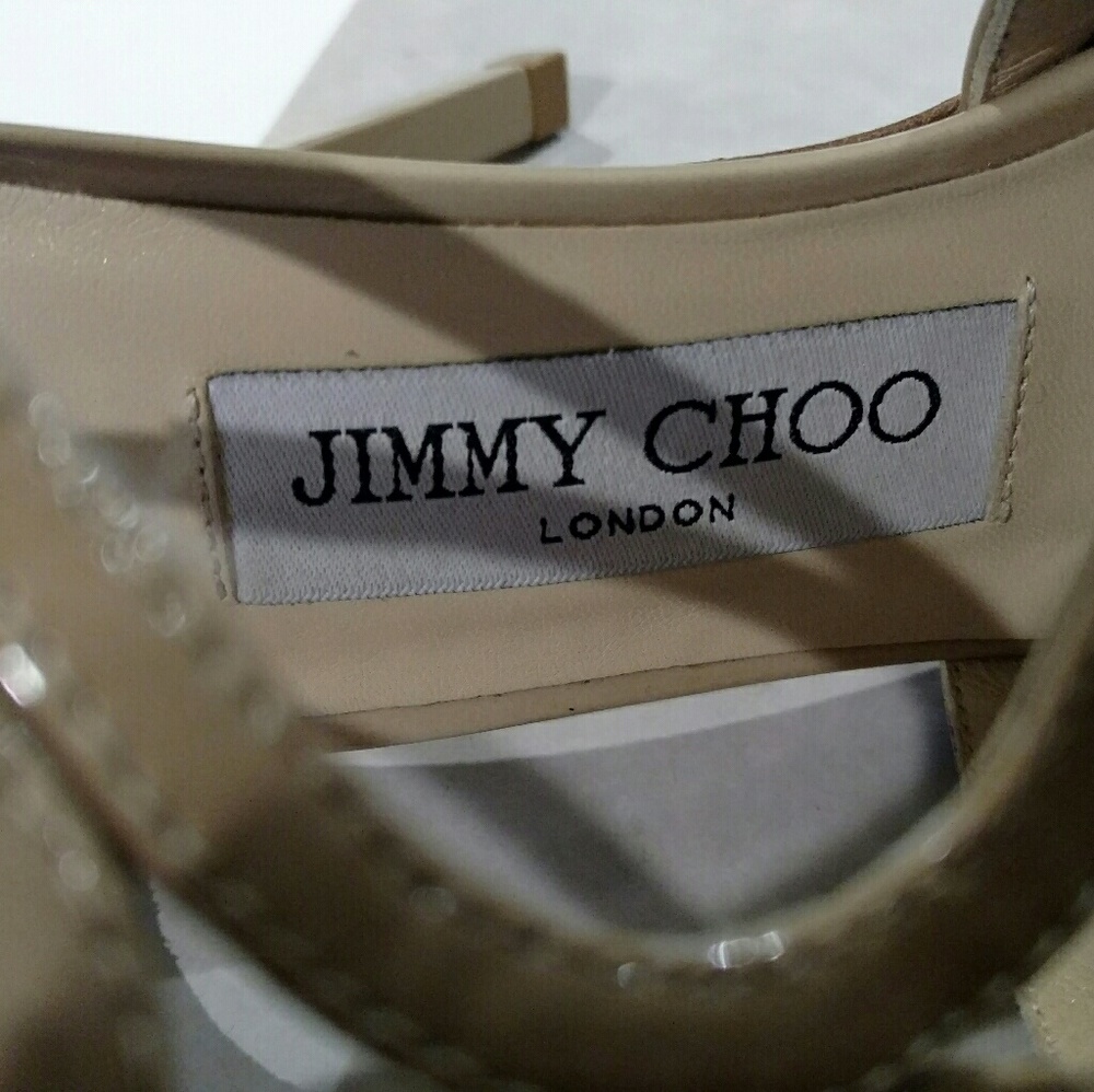 🚫SOLD🚫 JIMMY CHOO Lang Nude Heel Sandals - Picture 4 of 8