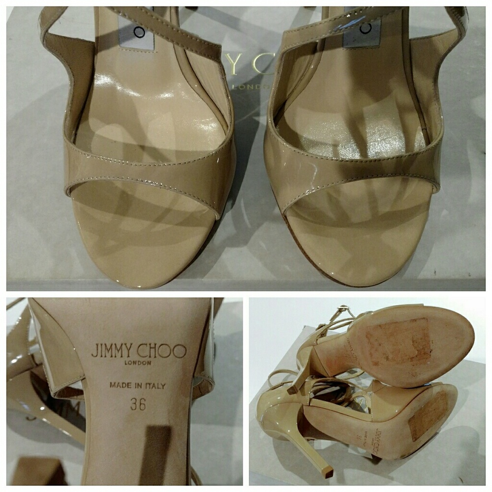 🚫SOLD🚫 JIMMY CHOO Lang Nude Heel Sandals - Picture 6 of 8