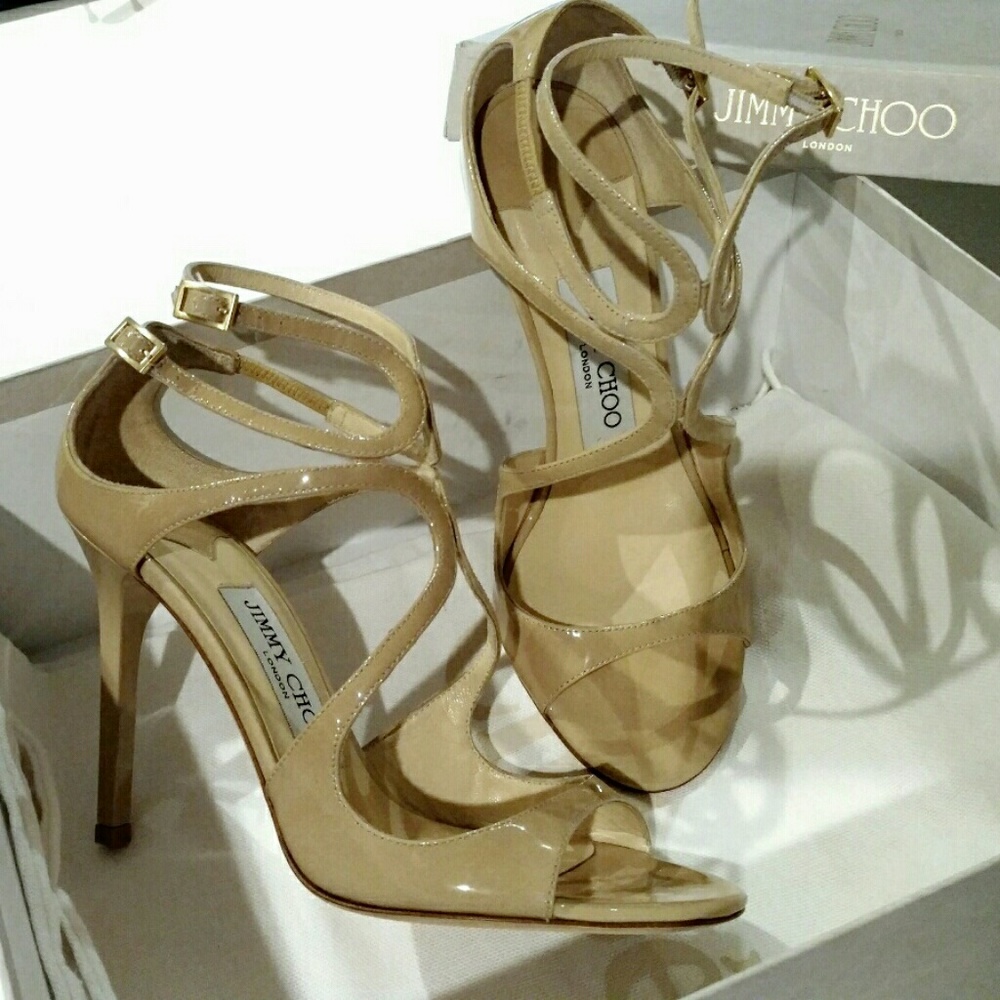 🚫SOLD🚫 JIMMY CHOO Lang Nude Heel Sandals - Picture 3 of 8