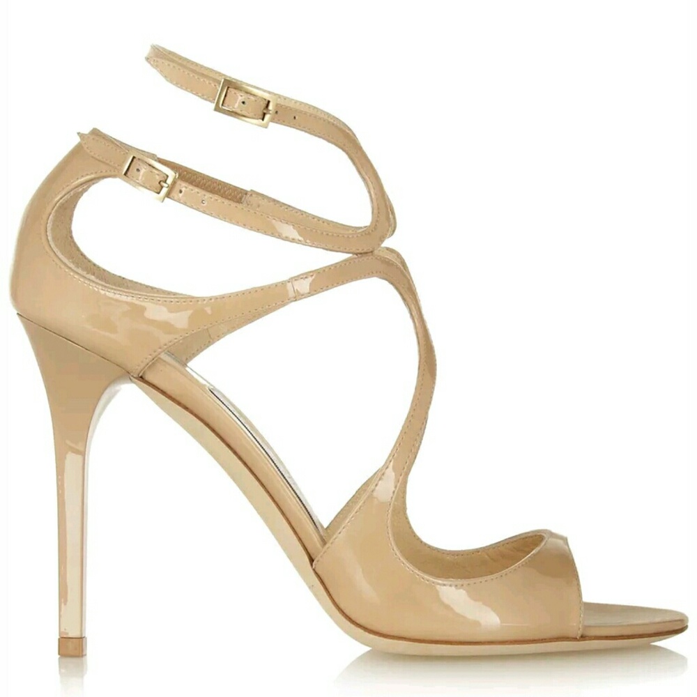 🚫SOLD🚫 JIMMY CHOO Lang Nude Heel Sandals - Picture 1 of 8