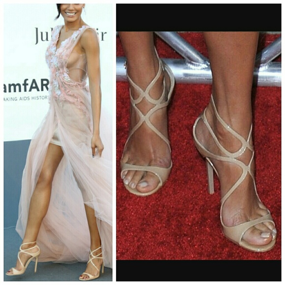 🚫SOLD🚫 JIMMY CHOO Lang Nude Heel Sandals - Picture 2 of 8