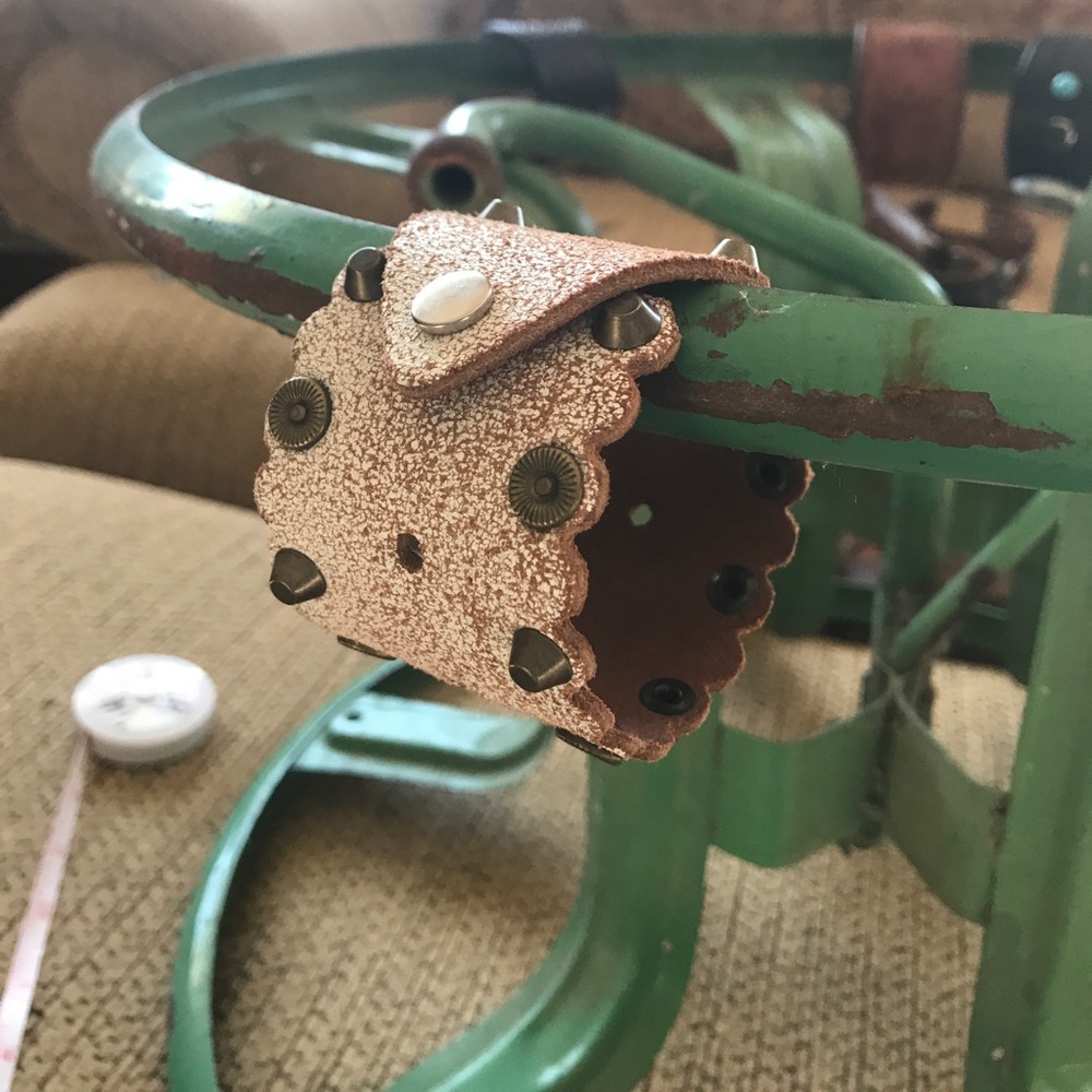 Up cycled belts into bracelets