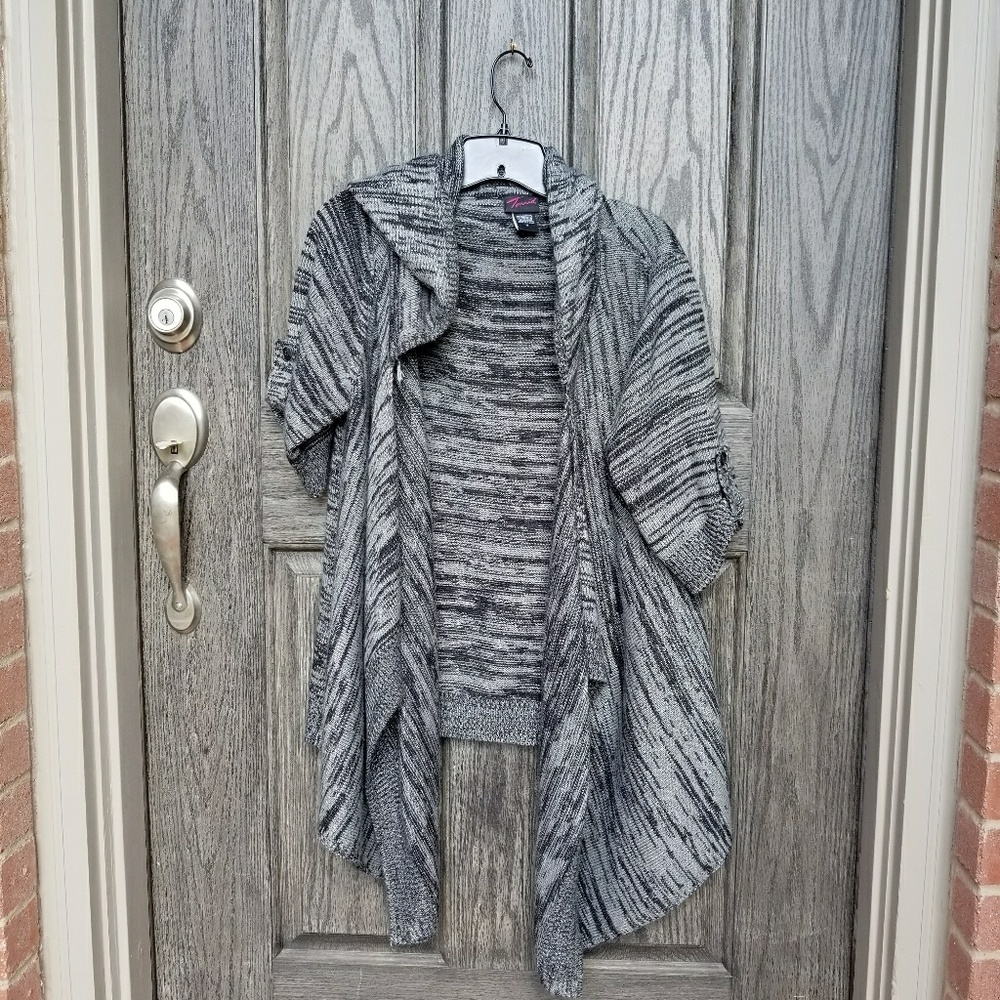 Gray,black and silver cardigan