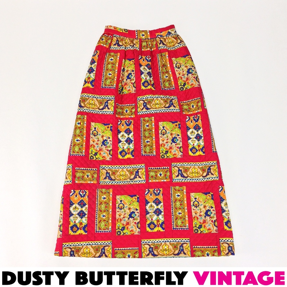 [NFS]VINTAGE 70s KITSCH PATCHWORK QUILTED MAXI SKI