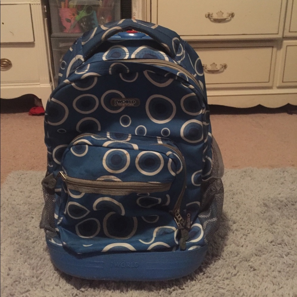 J World Rolling Book bag