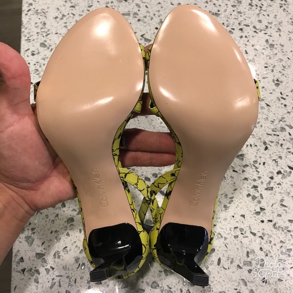 Calvin Klein Narella yellow strapy heel - Picture 5 of 5