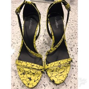 Calvin Klein Narella yellow strapy heel