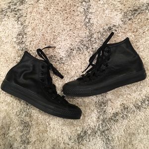 Black Leather Converses