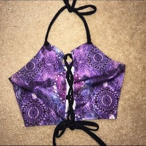 Purple galaxy rave top