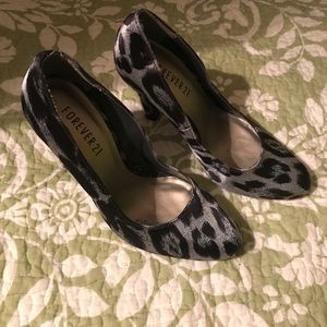 Forever 21 Leopard Print Satin Heel