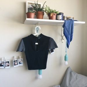 Urban Outfitters Velvet Blue Shirt