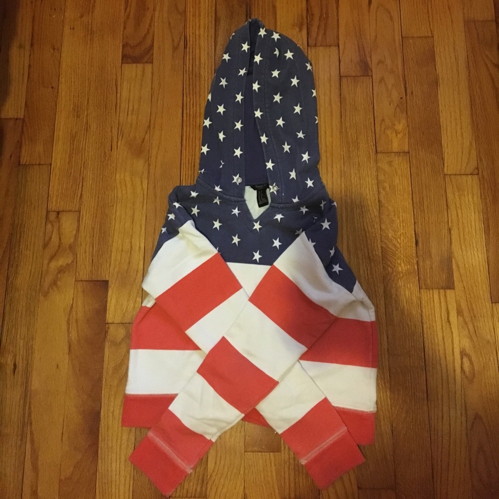American Flag Cropped Hoodie