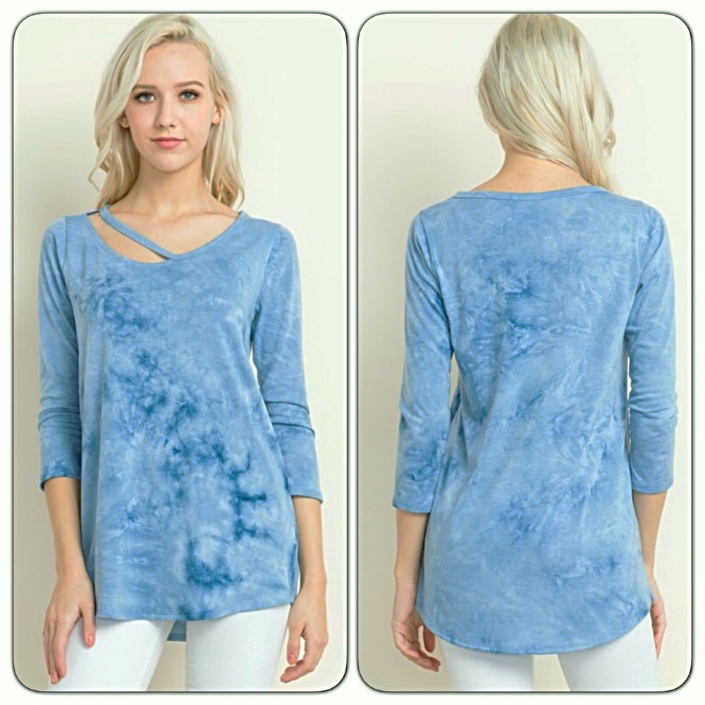 Sexy Chic Tie Dye Side Strap Tunic Top SM - Picture 2 of 6