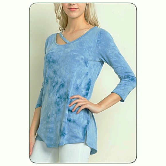 Sexy Chic Tie Dye Side Strap Tunic Top SM - Picture 4 of 6