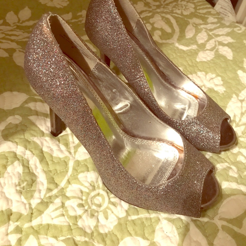 Glitter Peep Toe Heel