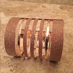Rose Gold Cuff Sparkle bracelet.